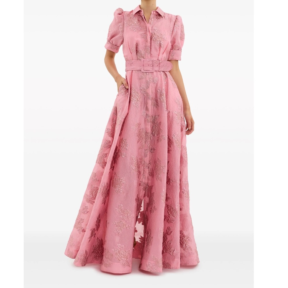 Rebecca Vallance Pink Puff Sleeve Gown